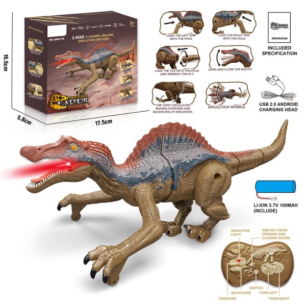 21cm small spray and sound Spinosaurus model toy dinosaur with light and sound