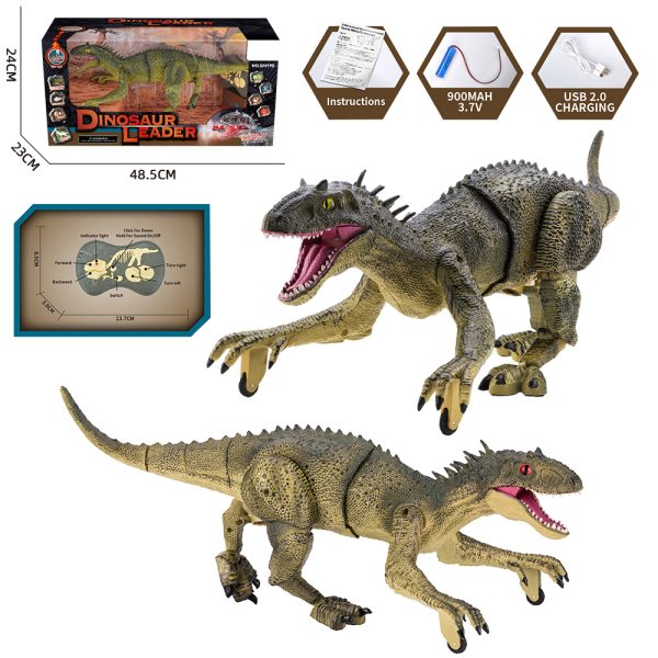 USB charging realistic walking light up rc dinosaur toy with spray