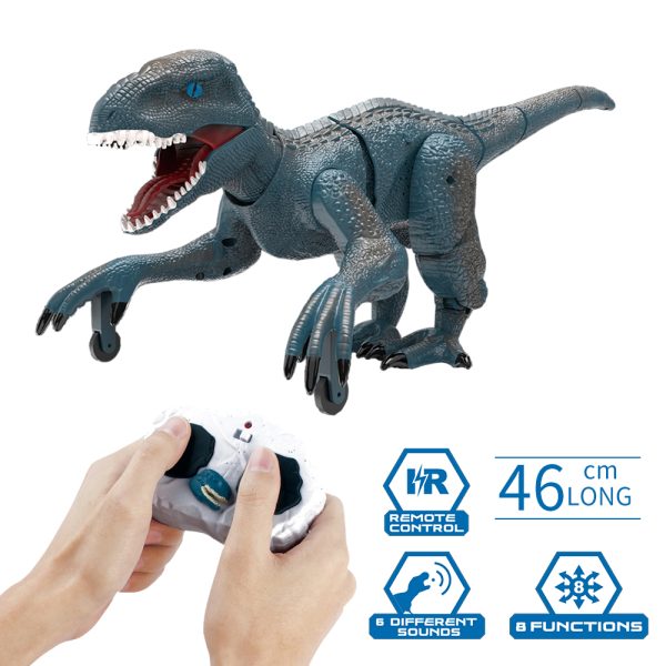 46cm velociraptor model walking toy rc dinosaur with sound