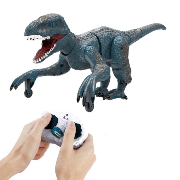 46cm velociraptor model walking toy rc dinosaur with sound