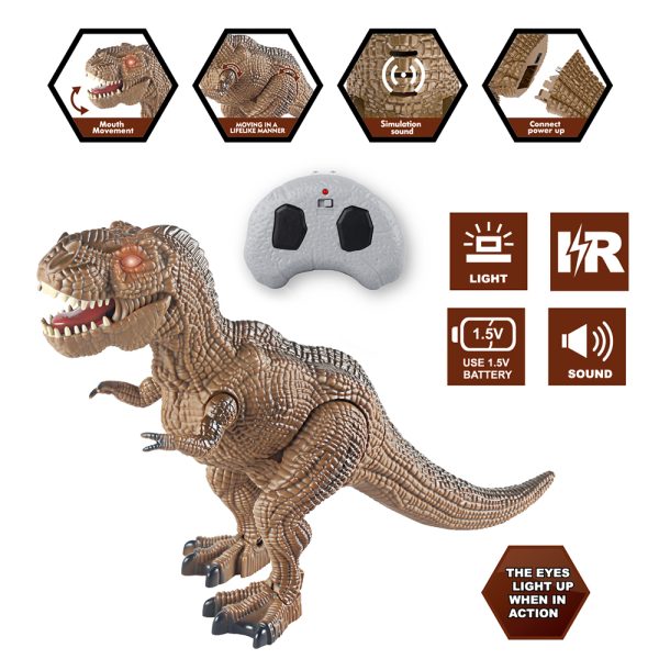 With sound and light T-rex figure walking toy radio control dinosaur