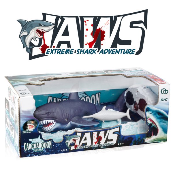 Movable jar tail spray toy radio control shark