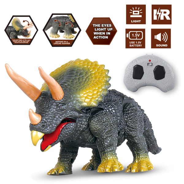 With light and sound plastic Triceratops led dinosaur rc toys