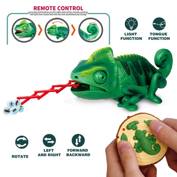 5 channel chameleon model reptile toy rc animals with light and sound