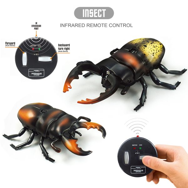 Funny small vivid walking plastic rc infrared control beetle toy