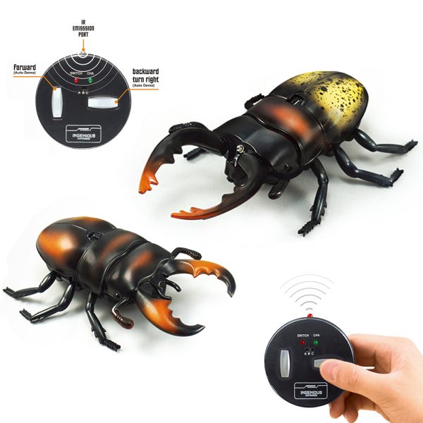 Funny small vivid walking plastic rc infrared control beetle toy