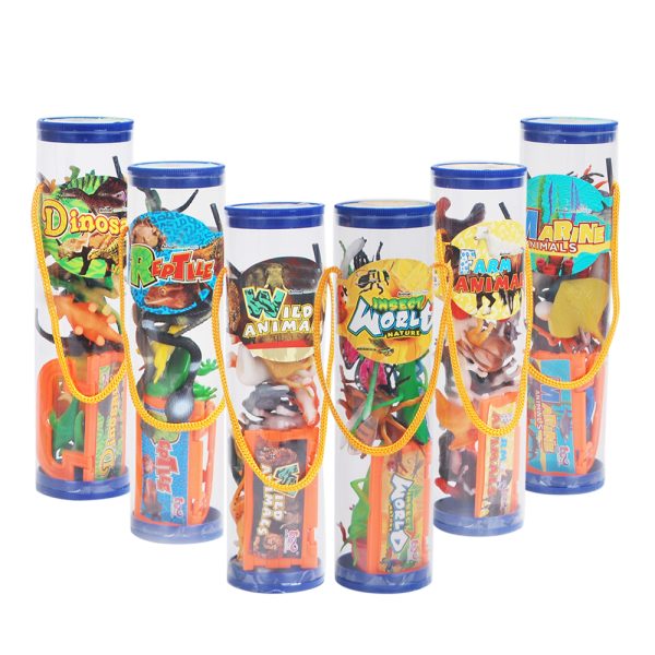 Transparent tube packaging cheap kids toy mini plastic animal