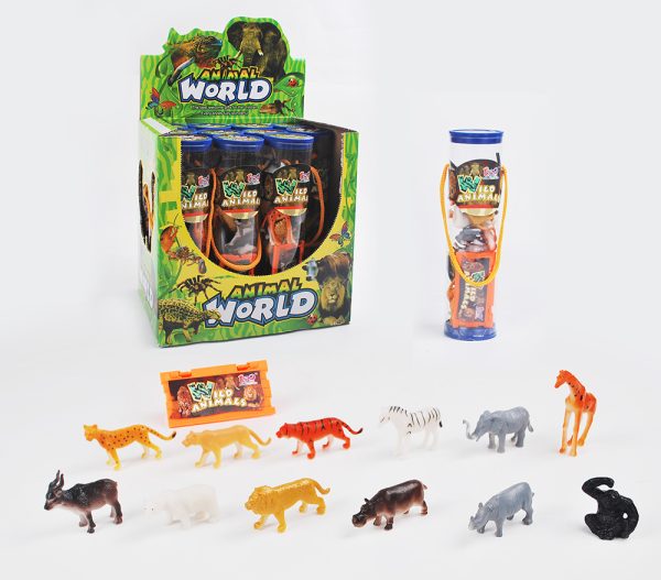 Transparent tube packaging cheap kids toy mini plastic animal