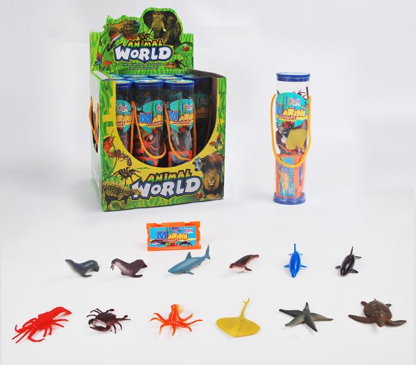 Transparent tube packaging cheap kids toy mini plastic animal