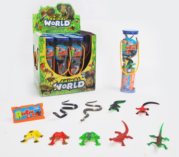 Transparent tube packaging cheap kids toy mini plastic animal