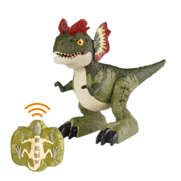 Touch sensing dance rotating radio control toy dinosaur with spray