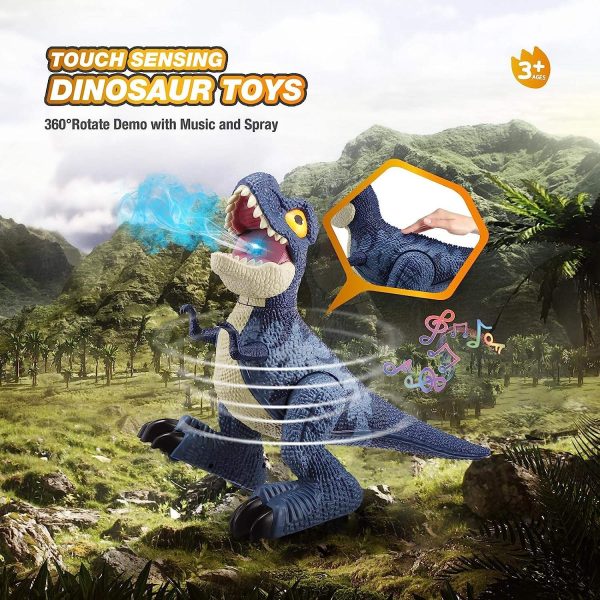 360 rotating Touch sensing dance spray T-rex RC dinosaur