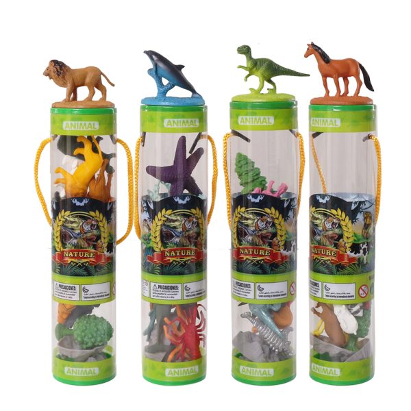 Animal tube packaging plastic dinosaur wild farm sea animal kids toys