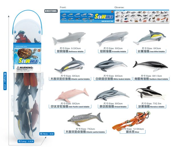 8kinds different packaging plastic class learning model sea animal toy