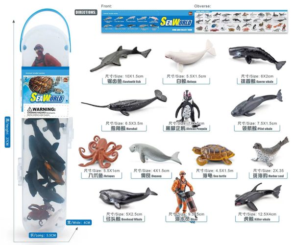 8kinds different packaging plastic class learning model sea animal toy