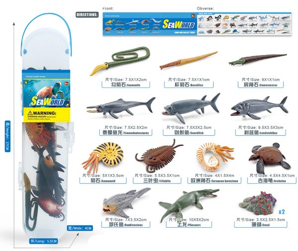 8kinds different packaging plastic class learning model sea animal toy