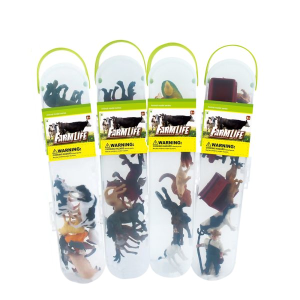 Transparent PVC box packaging plastic farm life model toy