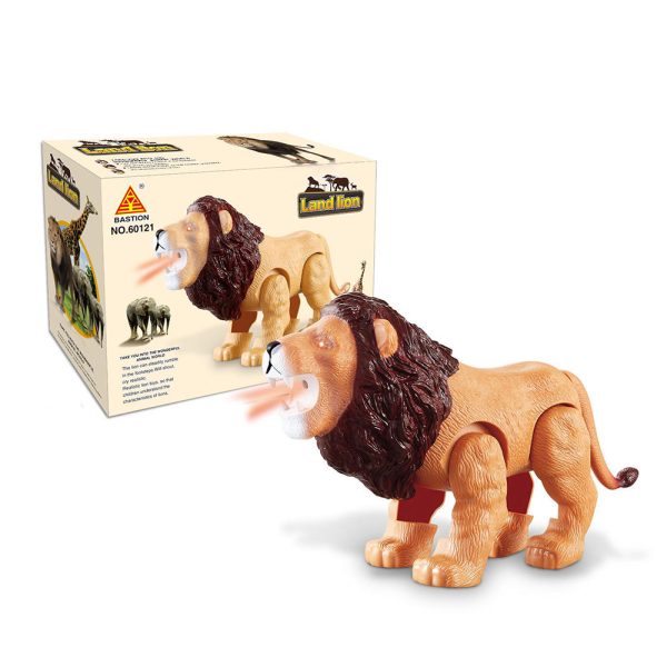 B/O walking wild animal lion electric plastic toy