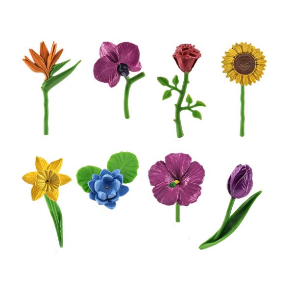 Mini simulation statue 3d model PVC flower plant toy