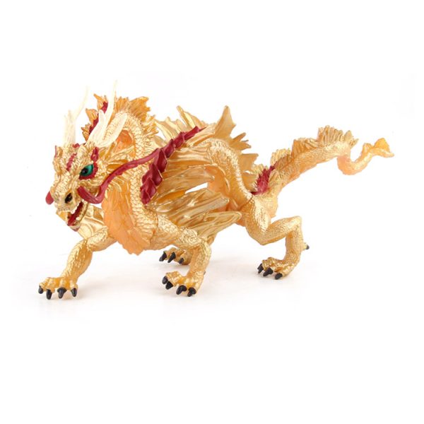 11inches Wholesale plastic solid PVC toy golden chinese dragon