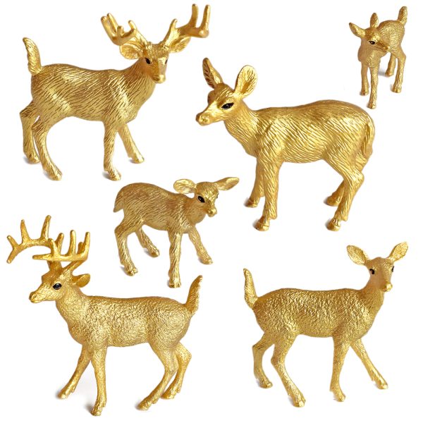 Golden forest animal toy reindeer figurines