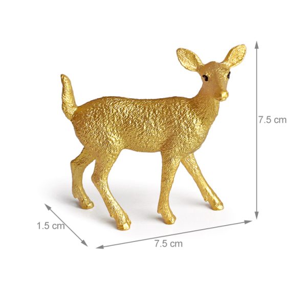 Golden forest animal toy reindeer figurines