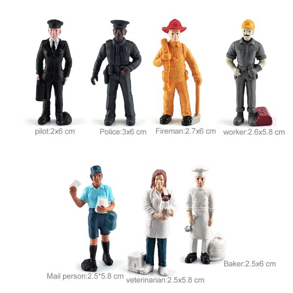 Mini Solid PVC simulation human model pretend professionals toy figure for kids play