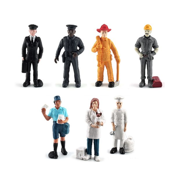 Mini Solid PVC simulation human model pretend professionals toy figure for kids play