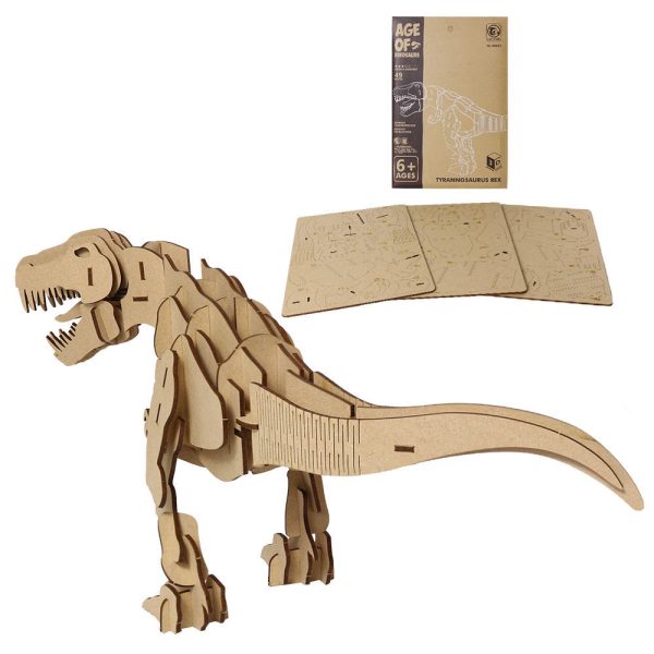 50pcs DIY 3D tyrannosaurus dinosaur wooden toy
