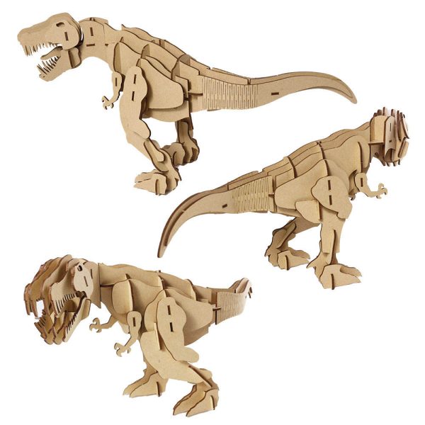 50pcs DIY 3D tyrannosaurus dinosaur wooden toy