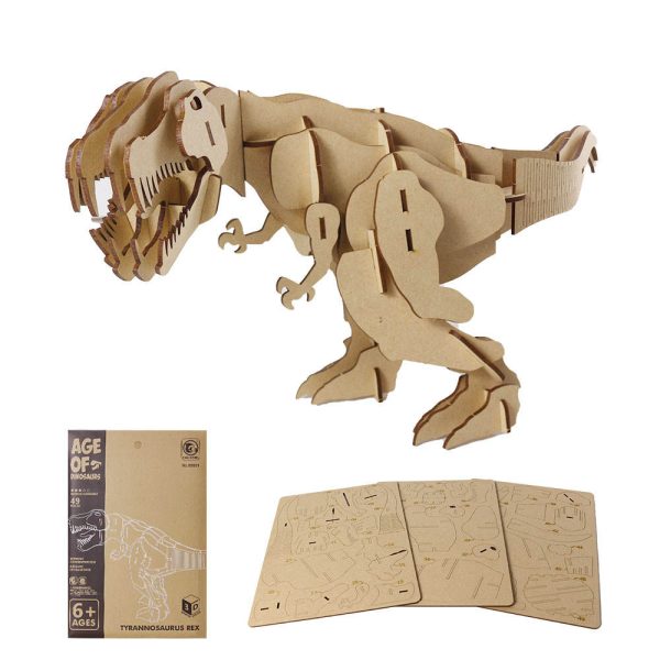 50pcs DIY 3D tyrannosaurus dinosaur wooden toy