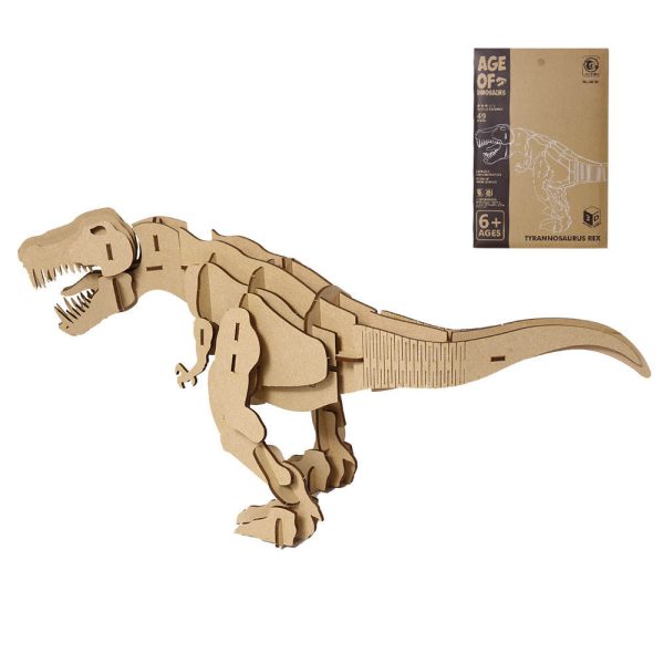 50pcs DIY 3D tyrannosaurus dinosaur wooden toy