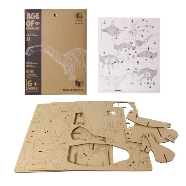 diy craft 38pcs brachiosaurus model 3d wooden puzzle toy