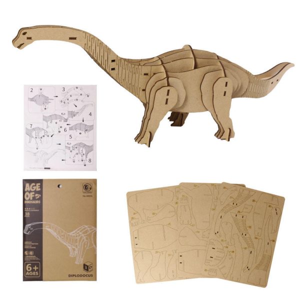 diy craft 38pcs brachiosaurus model 3d wooden puzzle toy