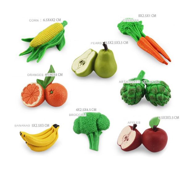 2 inches mini plastic figurines 3d vegetable and fruit model toys