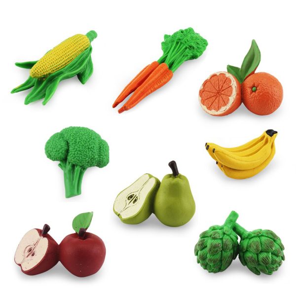 2 inches mini plastic figurines 3d vegetable and fruit model toys