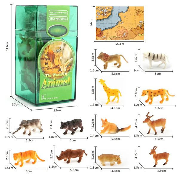 colorful PVC box packaging plastic figure small animal toy