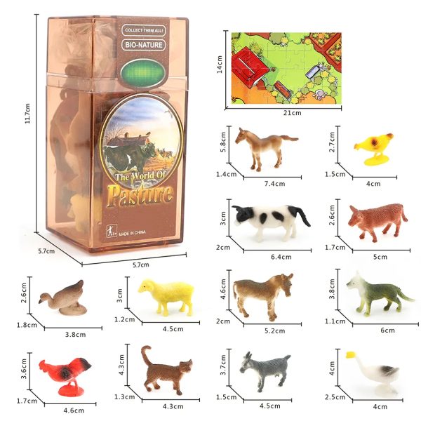 colorful PVC box packaging plastic figure small animal toy