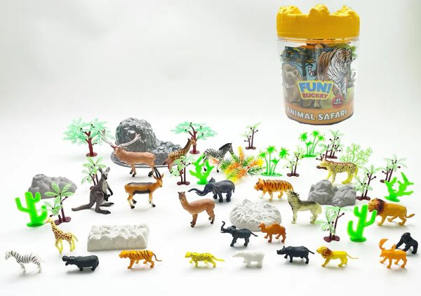 Bucket packing set plastic reptile figure mini animal dinosaur toy