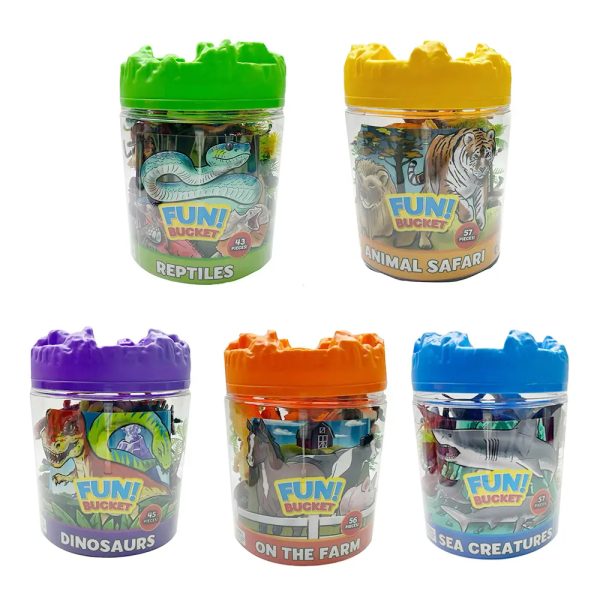 Bucket packing set plastic reptile figure mini animal dinosaur toy