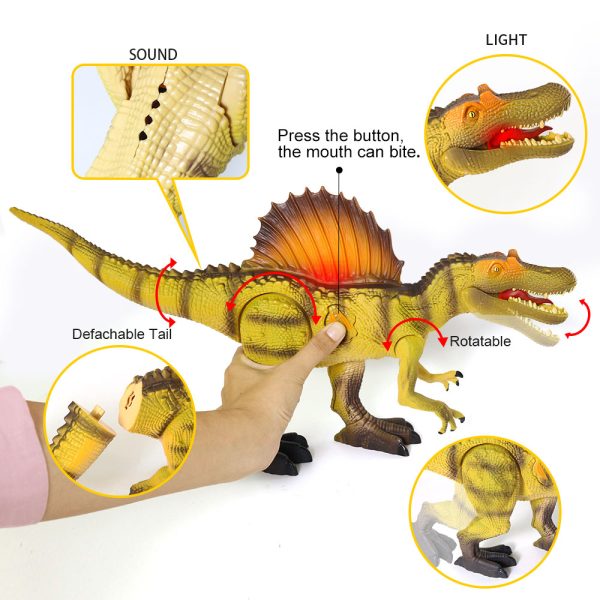 Movable jar and arm spinosaurus model plastic electric dinosaur toy with sound