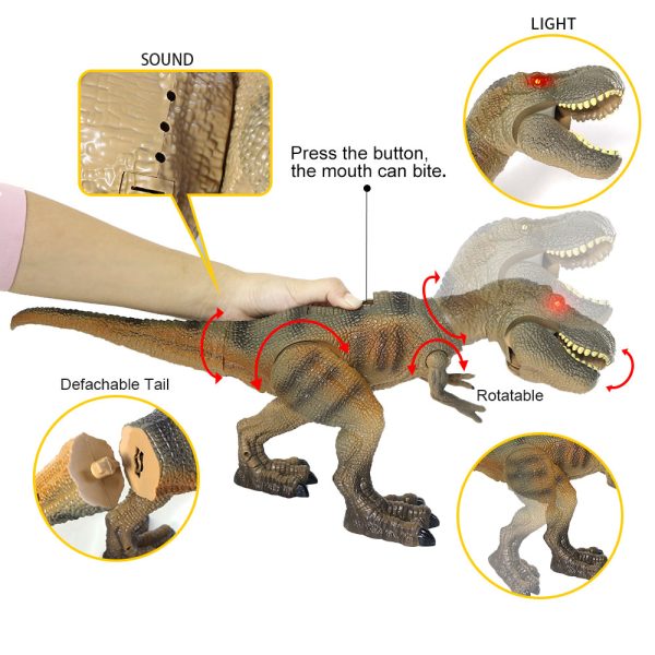 Movable jar arm T-rex plastic electric dinosaur model with light and sound