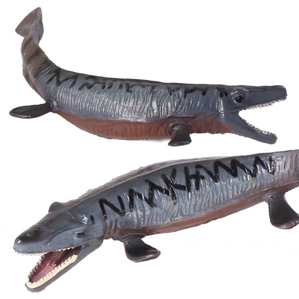 7inches Solid PVC hand painted model mosasaurus plastic toy
