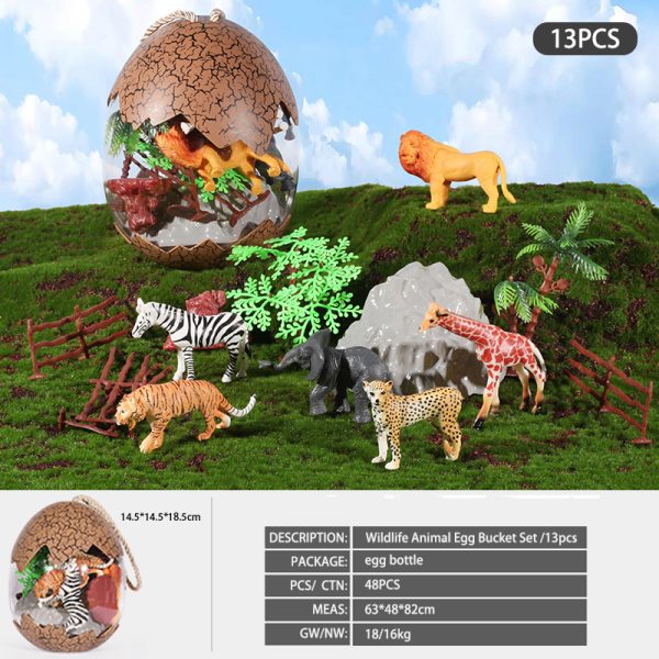 Egg packaging pvc zoo forest figure toy wild animal