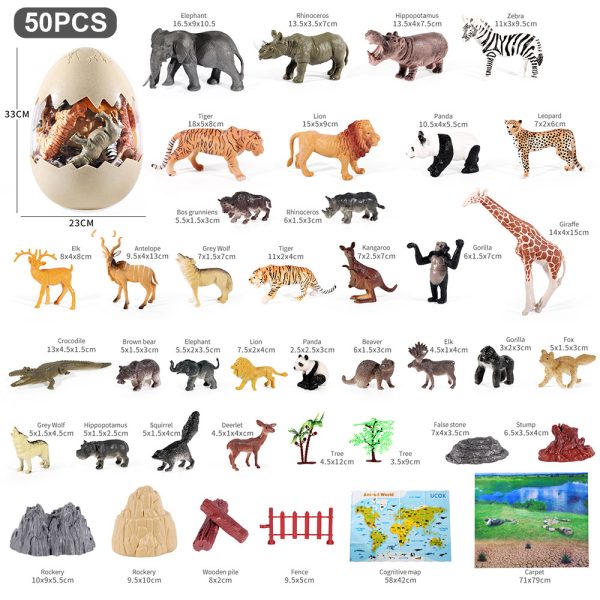 Egg packaging pvc zoo forest figure toy wild animal