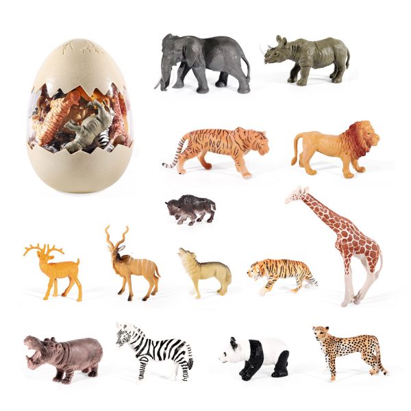 Egg packaging pvc zoo forest figure toy wild animal