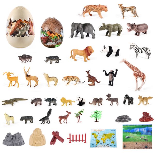 Egg packaging pvc zoo forest figure toy wild animal