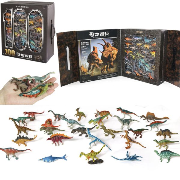 100pcs 3.5 inches solid hand painted small dinosaur figure toy for kids collection