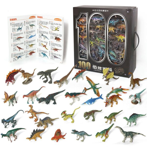 100pcs 3.5 inches solid hand painted small dinosaur figure toy for kids collection