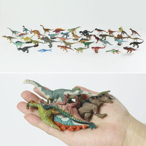100pcs 3.5 inches solid hand painted small dinosaur figure toy for kids collection